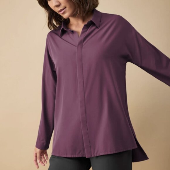 ADAY Tops - Something Cool Button Down Size Small in Plum